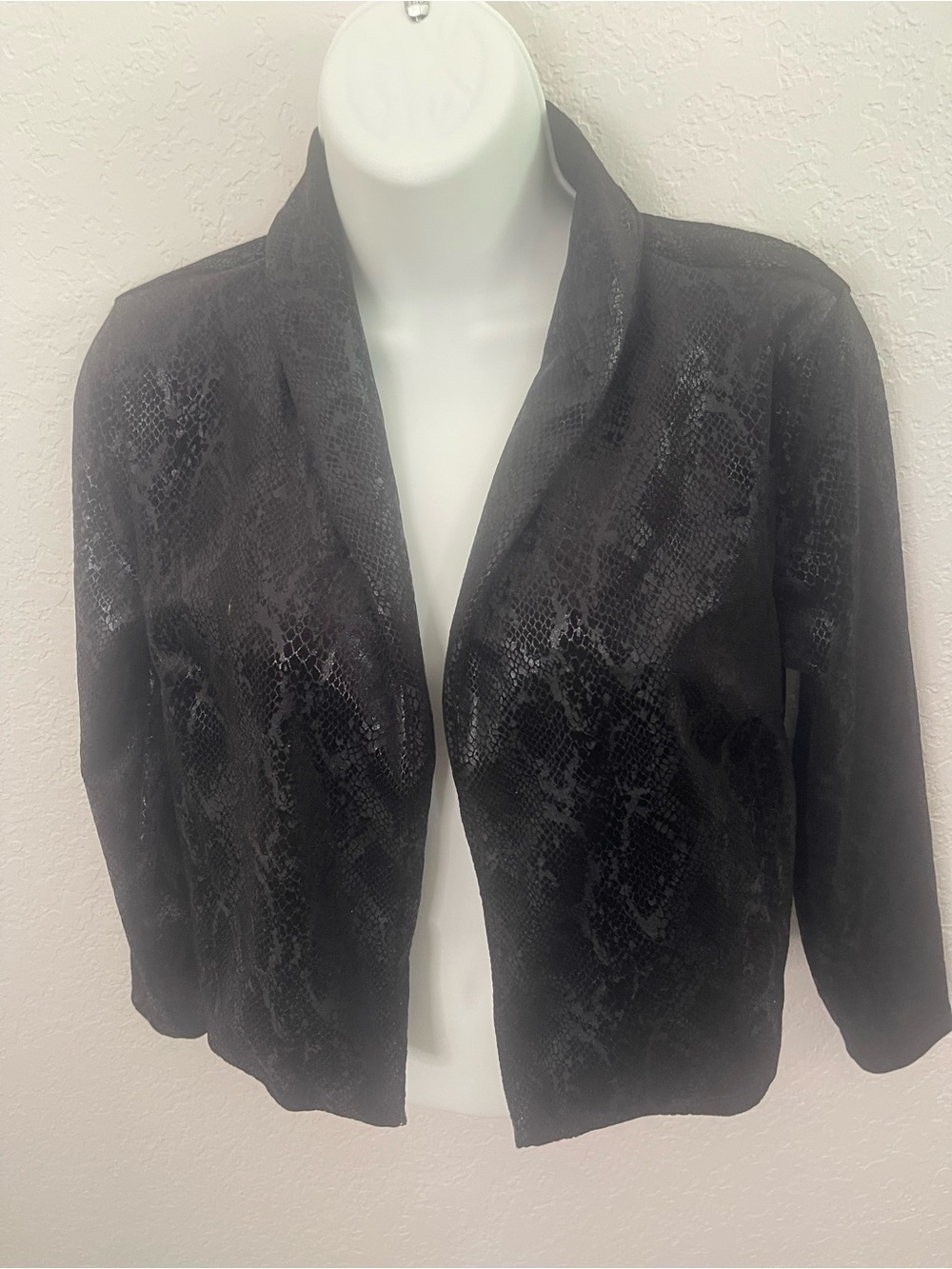 Windsor Black Snake-Print Open Front Blazer